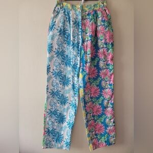 Vintage Lilly Pulitzer Mixed Print High Waist Palm Beach Preppy Pants 10 Golf